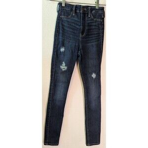 Hollister Ultra High Rise Jean Legging Size 00s Blue Denim Jeggings Skinny (554)